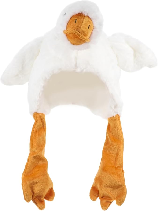 Interactive Goose Plush Headpiece Realistic Soft Prop For Storytelling Photo Shoots - Image 1